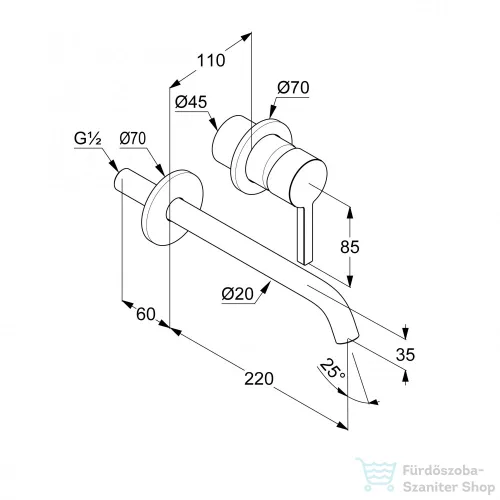 Kludi NOVA FONTE Pura fali mosdócsaptelep 220, fehér 202455315