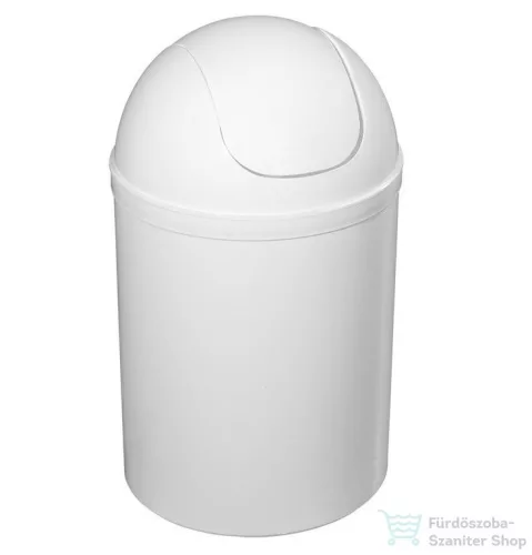 AQUALINE WHITE LINE szemetes billenős tetővel, átm.:200x280mm, 5l, plasztik, ABS/fehér (20309)
