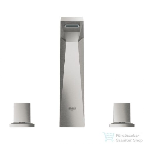 Grohe ALLURE Brilliant 3-lyukas mosdó csaptelep, M-es méret, automata leeresztővel, szálcsiszolt acél 20344DC0