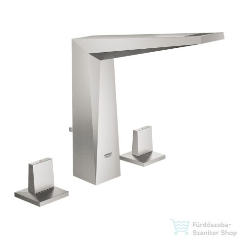 Grohe ALLURE Brilliant 3-lyukas mosdó csaptelep, M-es méret, automata leeresztővel, szálcsiszolt acél 20344DC0