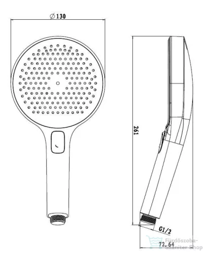 Kielle Oudee 3 funkciós kézizuhany, króm/fehér 20402011