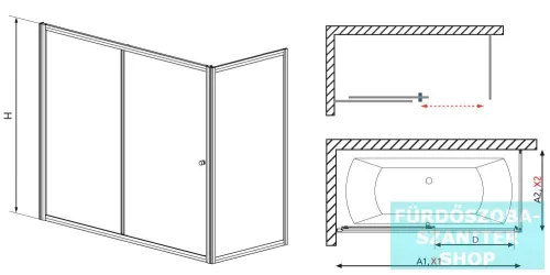 Radaway Vesta S 70 oldalfal DWJ és DWD kádparavánhoz