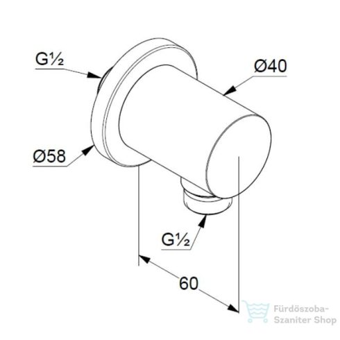 Kludi NOVA FONTE Puristic gégecső csatlakozó, fekete 2054339-15