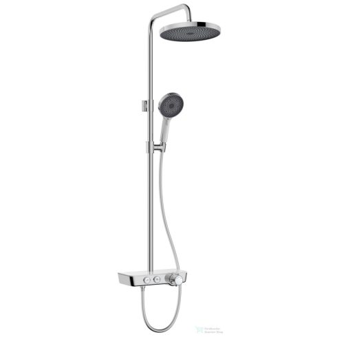 Kielle OUDEE termosztátos zuhanyrendszer 26 cm-es fejzuhannyal,zuhanyszettel,króm/fehér üveg 20602000