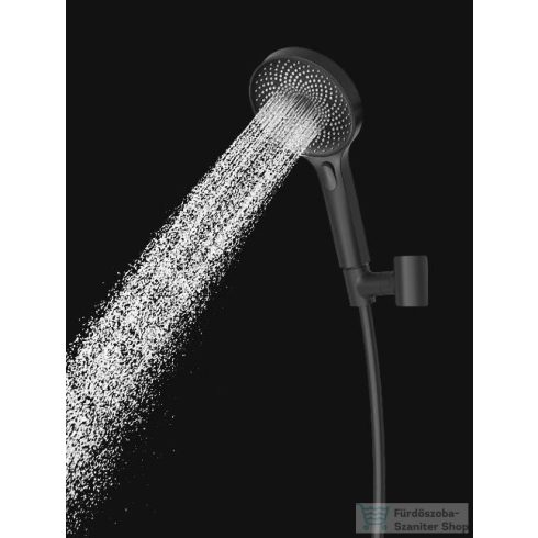 Kielle OUDEE termosztátos zuhanyrendszer 26 cm-es fejzuhannyal,zuhanyszettel,matt fekete 20602014