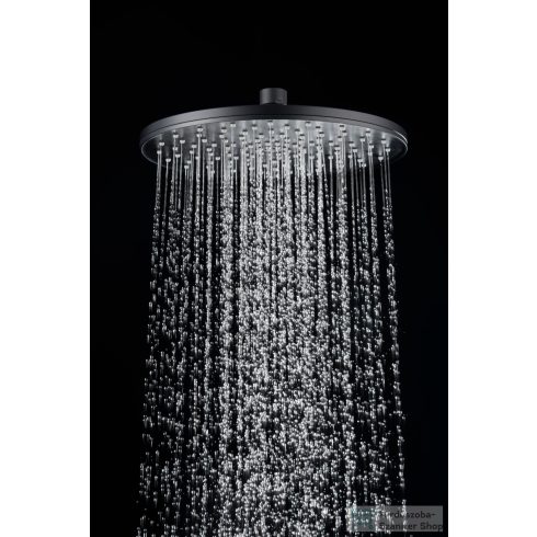 Kielle OUDEE termosztátos zuhanyrendszer 22,8 cm-es fejzuhannyal,zuhanyszettel,matt fekete 20602024