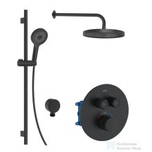   Kielle OUDEE falsík alatti termosztátos zuhanyrendszer fejzuhannyal, belső egységgel, matt fekete  20602SPT14