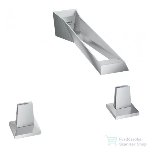 Grohe ALLURE Brilliant Icon 3D 3 lyukas fali mosdó csaptelep, leeresztő nélkül, Steel 20608SD0