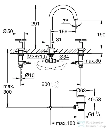 Grohe ATRIO 3 üléses mosdó csaptelep automata leeresztővel,Brushed Hard Graphite 20643AL0