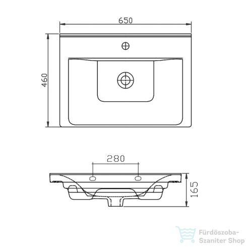 AQUALINE SAVA 65 kerámiamosdó, 65x46x16,5cm 2065