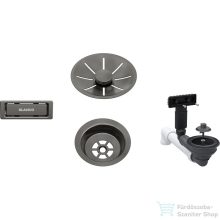   Blanco Le és túlfolyó készlet 1X3,5" InFino lefolyó-távműködtető nélkül, satin dark steel 207424