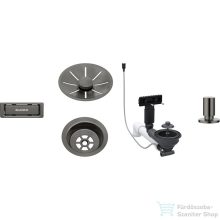   Blanco Le és túlfolyó készlet 1X3,5" InFino lefolyó-távműködtetővel, satin dark steel 207429