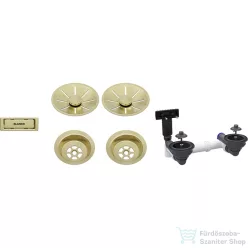   Blanco Le és túlfolyó készlet 2X3,5" InFino lefolyó-távműködtető nélkül, satin gold 207439