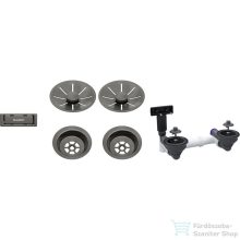   Blanco Le és túlfolyó készlet 2X3,5" InFino lefolyó-távműködtető nélkül, satin dark steel 207440