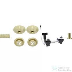   Blanco Le és túlfolyó készlet 2X3,5" InFino lefolyó-távműködtetővel, satin gold 207443