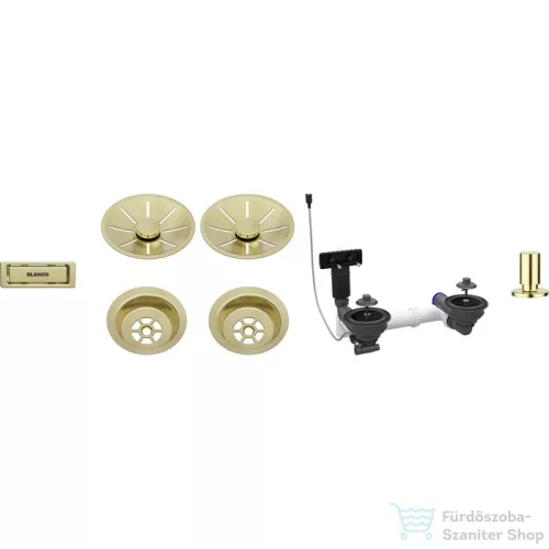 Blanco Le és túlfolyó készlet 2X3,5" InFino lefolyó-távműködtetővel, satin gold 207443
