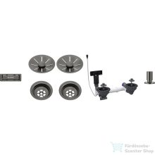   Blanco Le és túlfolyó készlet 2X3,5" InFino lefolyó-távműködtetővel, satin dark steel 207444