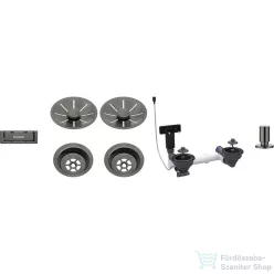   Blanco Le és túlfolyó készlet 2X3,5" InFino lefolyó-távműködtetővel, satin dark steel 207444