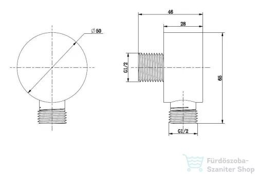 Kielle fali gégecső csatlakozó, kerek, króm 20901000