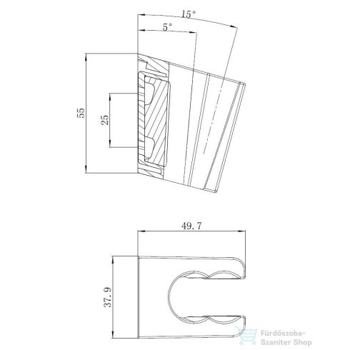 Kielle kézizuhany tartó, gun metal 20901043