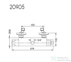 Bugnatese  Termosztátos zuhanycsaptelep 3/4 kiállással króm színben 20905