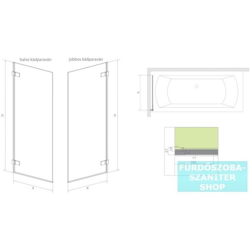 Radaway Arta PNJ 70 kádparaván jobbos  210101-01R