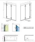 Radaway Arta PND 130 2 részes kádparaván balos 210213-01L