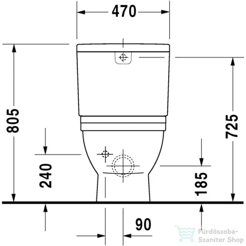 Duravit STARCK 3 Big vario kifolyású monoblokkos wc 6 L,Wondergliss bevonattal,21040900001