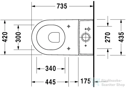 Duravit STARCK 3 Big vario kifolyású monoblokkos wc 6 L,2104090000