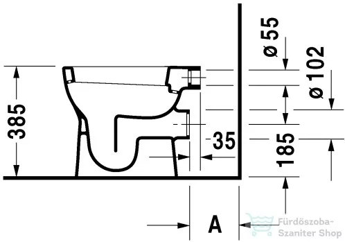 Duravit D-Code hátsó kifolyású, laposöblítésű álló WC 21090900002 ( 210909 )