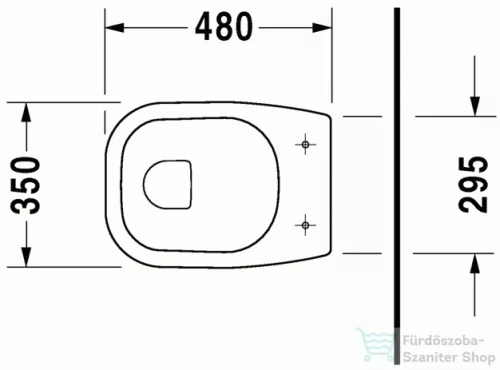 Duravit D-Code hátsó kifolyású, laposöblítésű álló WC HygieneGlaze mázzal,21090920002