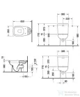 Duravit D-CODE hátsó kifolyású, mélyöblítésű monoblokkos WC-csésze HygieneGlaze mázzal,21110920002