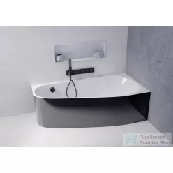   Sapho POLYSAN PROJEKTA L MONOLITH aszimmetrikus kád, jobbos, sarokba, 156x77x60cm, fehér/fekete (21111MB)