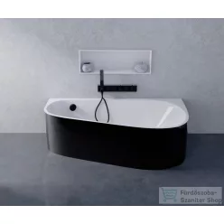   Sapho POLYSAN PROJEKTA DR MONOLITH aszimmetrikus kád, jobbos, falhoz, 156x77x60cm, fehér/fekete (21111MDRB)