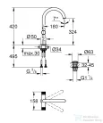 Grohe ATRIO PRIVATE XL magasított mosdó csaptelep click-clack leeresztővel,Warm Sunset 21142DA0