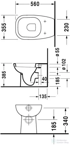 Duravit D-Code rejtett bekötésű, mélyöblítésű álló WC 21150900002 ( 211509 )