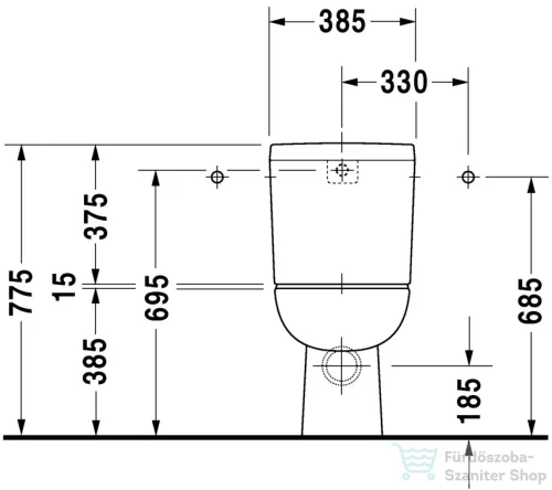 Duravit D-CODE vario kifolyású monoblokkos wc HygieneGlaze mázzal,21180920002