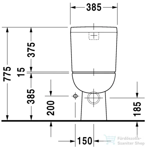 Duravit D-CODE vario kifolyású monoblokkos wc HygieneGlaze mázzal,21180920002