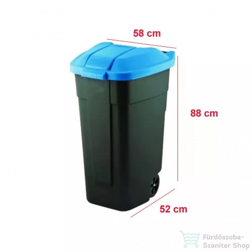 Curver Görgös szelektív szemetes Fekete/Kék 110L 214127