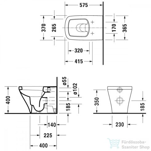 Duravit Durastyle álló wc HygieneGlaze felülettel 2150092000 ( 215009 )