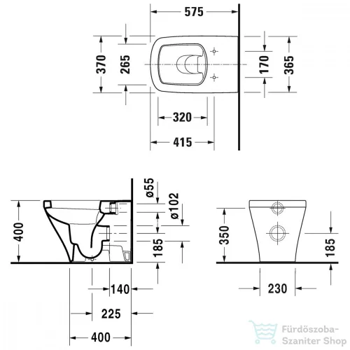 Duravit Durastyle álló wc HygieneGlaze felülettel 2150092000 ( 215009 )