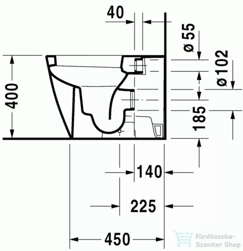 Duravit HAPPY D.2 álló wc Wondergliss bevonattal,21590900001