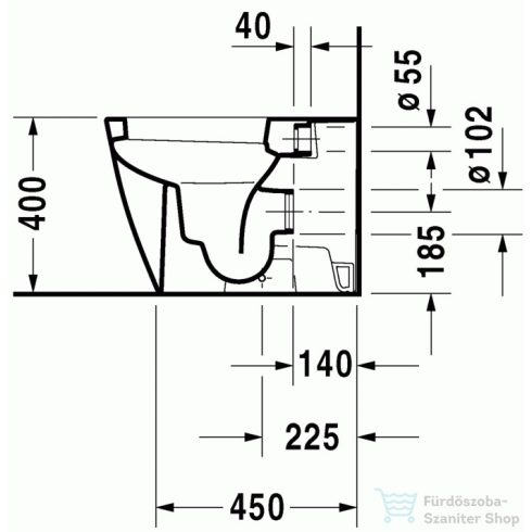 Duravit Happy D.2 álló wc HygieneGlaze felület 2159092000 ( 215909 )