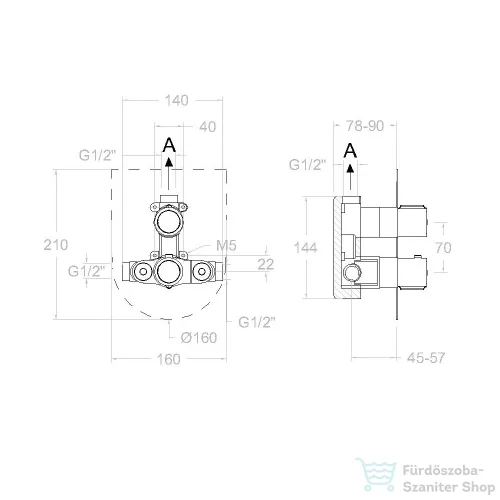 RamonSoler ODISEA falsík alatti termosztátos kád/zuhany csaptelep, króm 21D302536