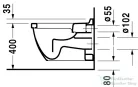 Duravit Starck 3 síköblítésű fali wc WonderGliss felülettel 22010900001 ( 220109 )