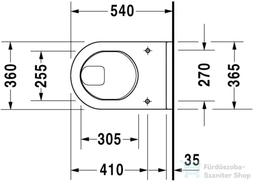 Duravit Starck 3 síköblítésű fali wc HygieneGlaze felülettel 2201092000 ( 220109 )