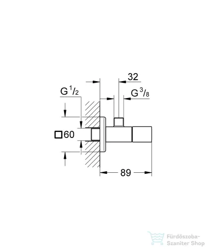 Grohe EUROCUBE sarokszelep 1/2"-3/8",Króm 22012000