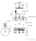 Bugnatese Kobuk falsík alatti komplett zuhanyrendszer 22,5 cm-es esőztetővel,belső egységgel,zuhanyszettel,matt fehér 2201HBI