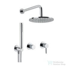   Bugnatese Kobuk falsík alatti komplett zuhanyrendszer 22,5 cm-es esőztetővel,belső egységgel,zuhanyszettel,króm 2201HCR
