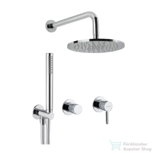 Bugnatese Kobuk falsík alatti komplett zuhanyrendszer 22,5 cm-es esőztetővel,belső egységgel,zuhanyszettel,króm 2201HCR